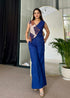 Blue Denim Tone Vest Co Ord Set